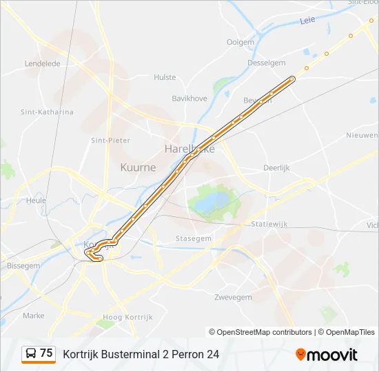 75 Bus Line Map