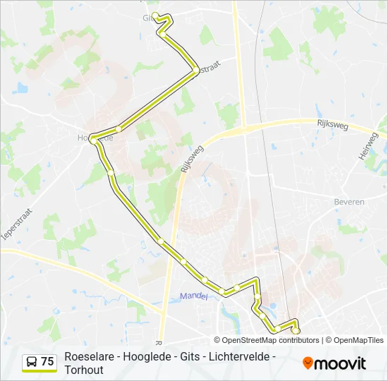 75 Bus Line Map