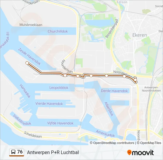 76 Bus Line Map