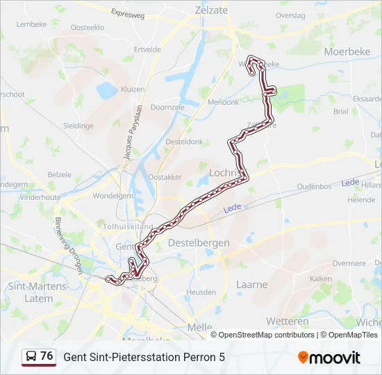 76 Bus Line Map