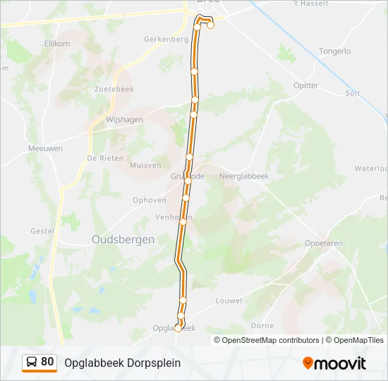 80 Bus Line Map
