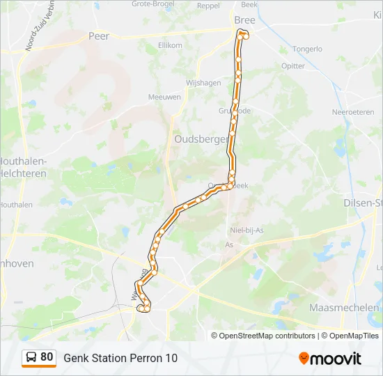 80 Bus Line Map
