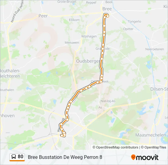 80 Bus Line Map