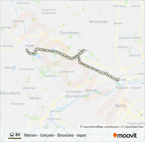 80 Bus Line Map