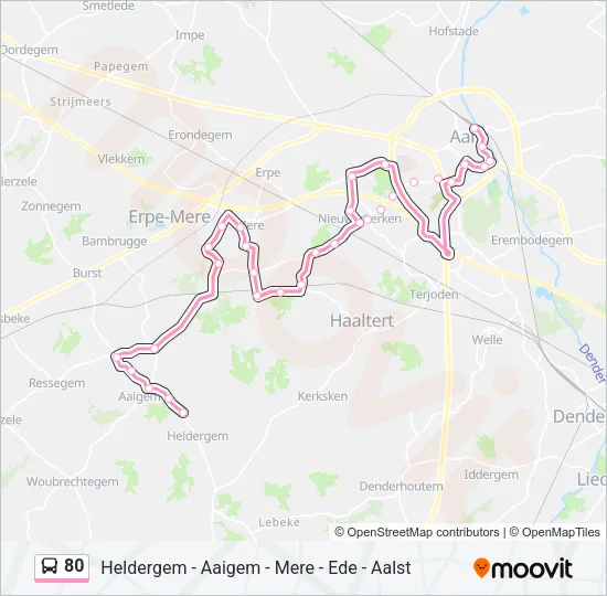 80 Bus Line Map