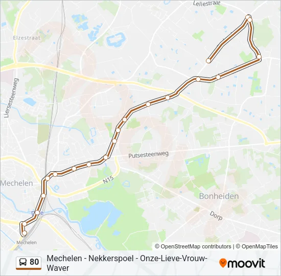 80 Bus Line Map