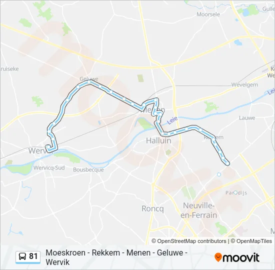 Plan de la ligne 81 de bus