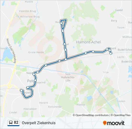 Bus 82 lijnkaart