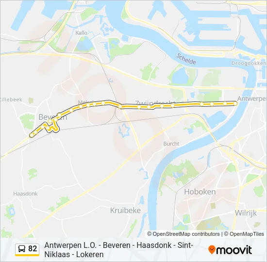 82 Bus Line Map