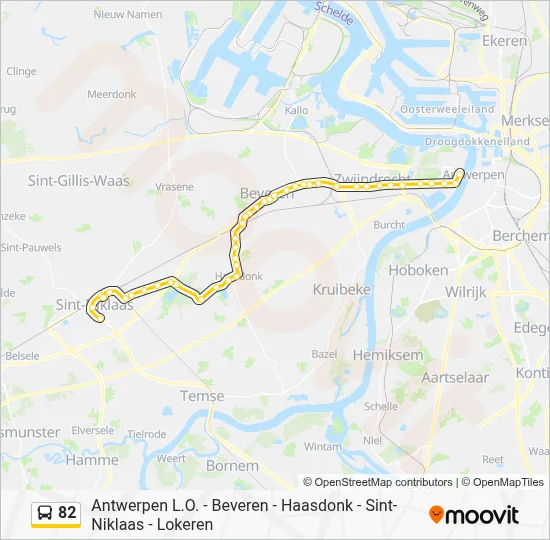 82 Route: Schedules, Stops & Maps - Sint-Niklaas Grote Markt (Updated)