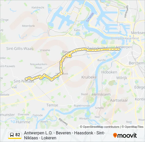 82 Bus Line Map