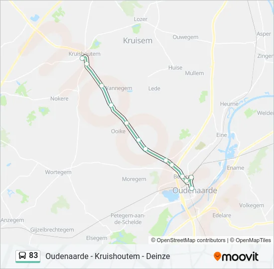 Bus 83 lijnkaart