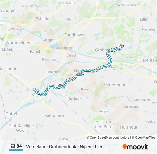 84 Bus Line Map
