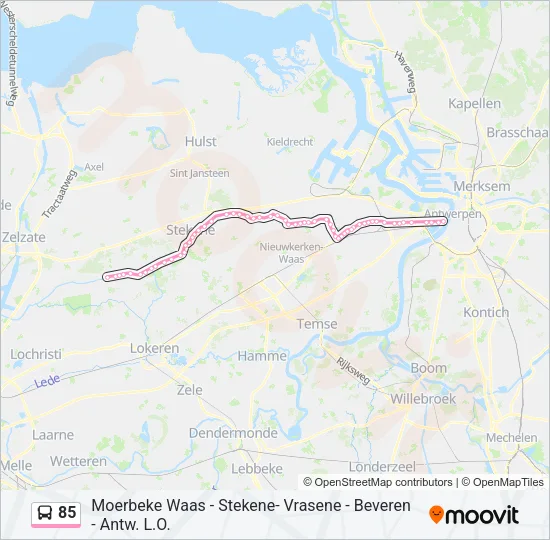 85 Bus Line Map