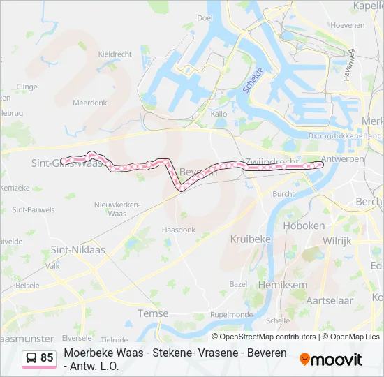 85 Bus Line Map