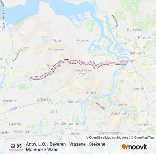 85 Bus Line Map