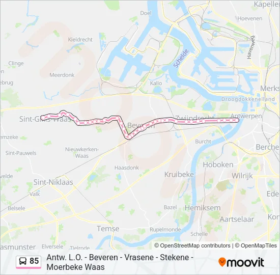85 Bus Line Map