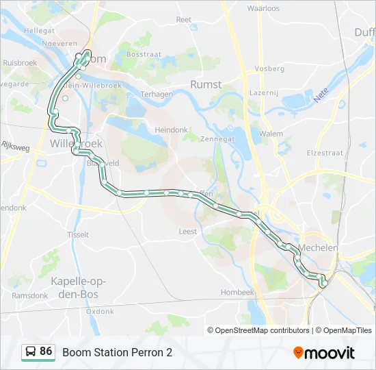 86 Bus Line Map