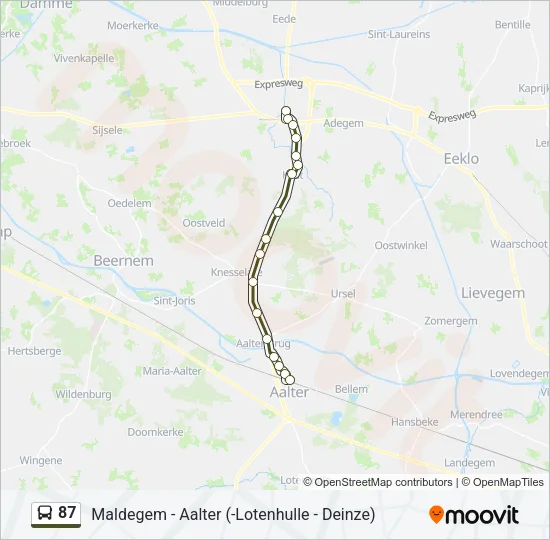 87 Bus Line Map