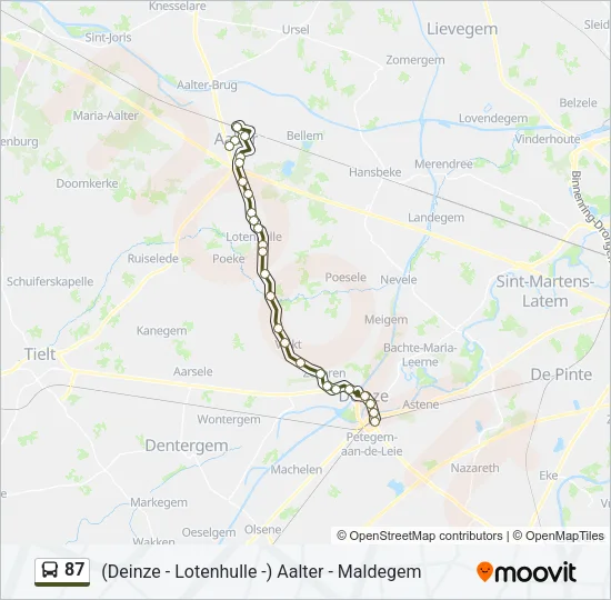 87 Bus Line Map