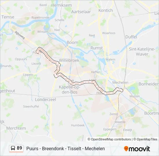 89 Bus Line Map