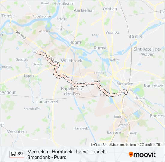 89 Route: Schedules, Stops & Maps - Puurs Station (Updated)