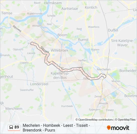 89 Bus Line Map