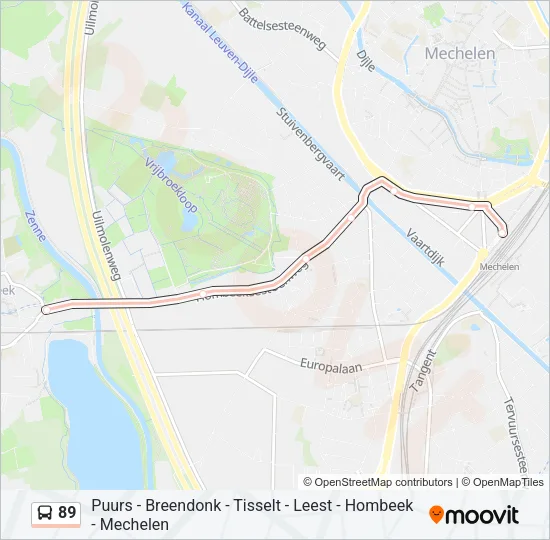 89 Bus Line Map