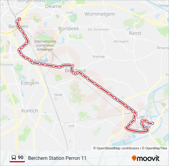 90 Bus Line Map