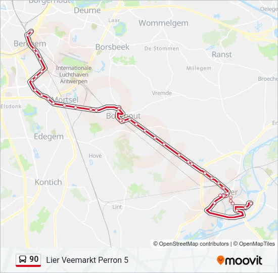 90 Bus Line Map