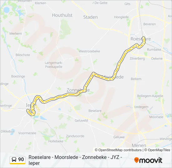 90 Bus Line Map