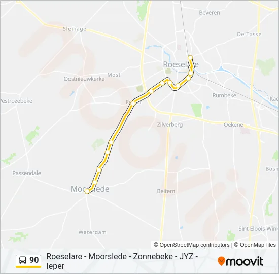 90 Bus Line Map