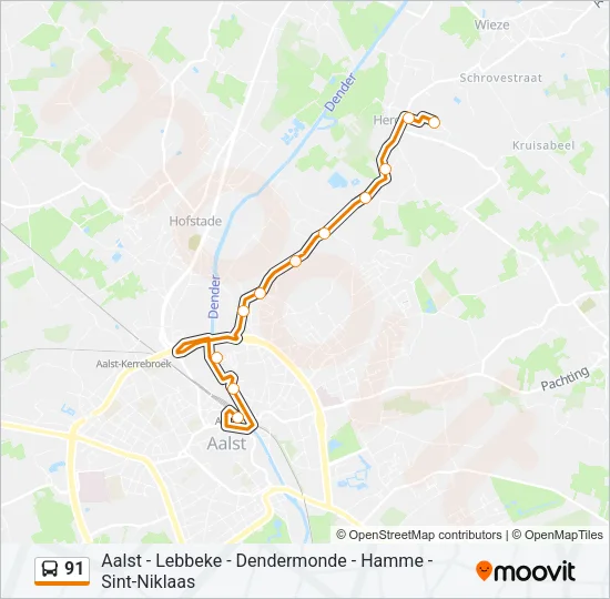 91 Bus Line Map
