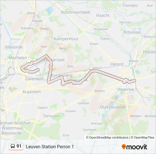 91 Bus Line Map