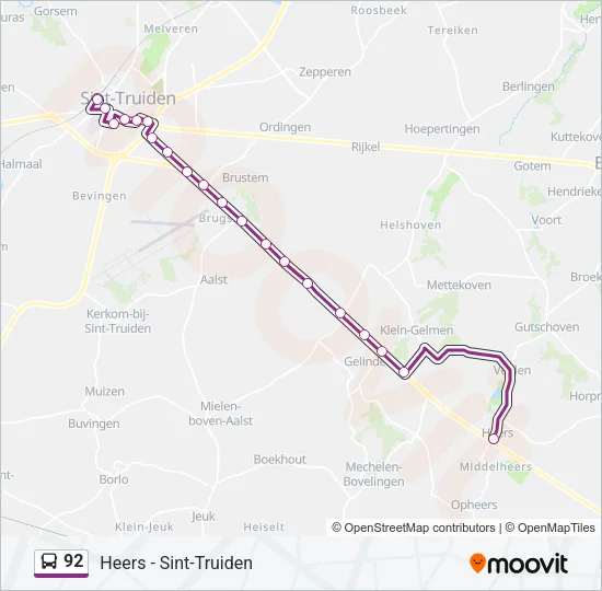 92 Bus Line Map