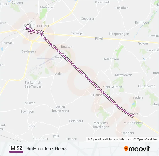 92 Bus Line Map
