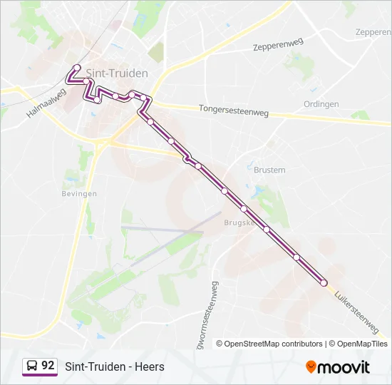 92 Bus Line Map