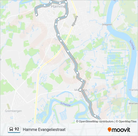 92 Bus Line Map
