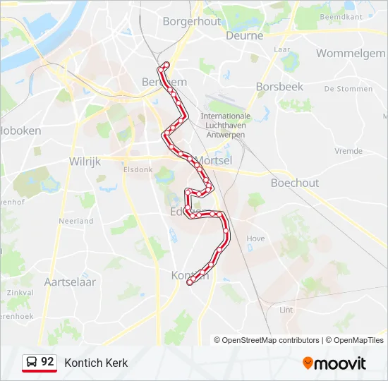 92 Bus Line Map