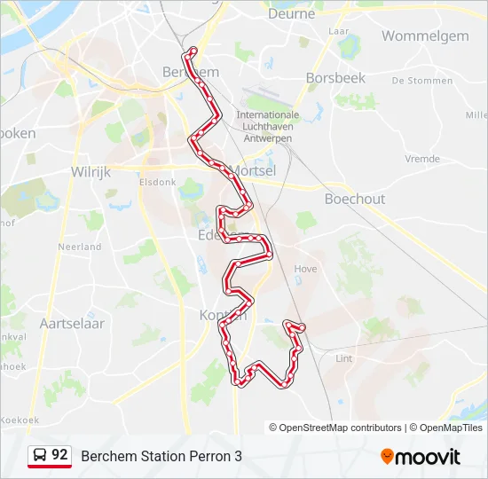 92 Bus Line Map