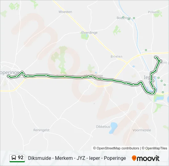 92 Bus Line Map