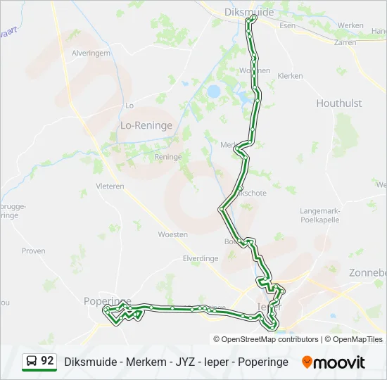 92 Bus Line Map