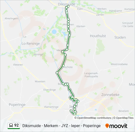 92 Bus Line Map