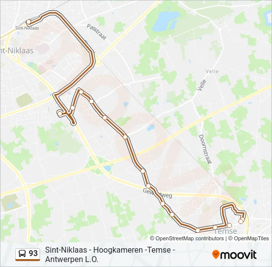 93 Bus Line Map