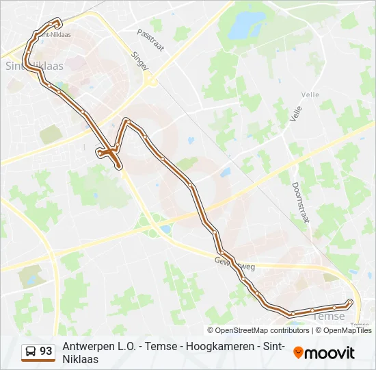93 Bus Line Map
