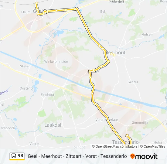 98 Bus Line Map