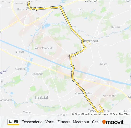 98 Bus Line Map