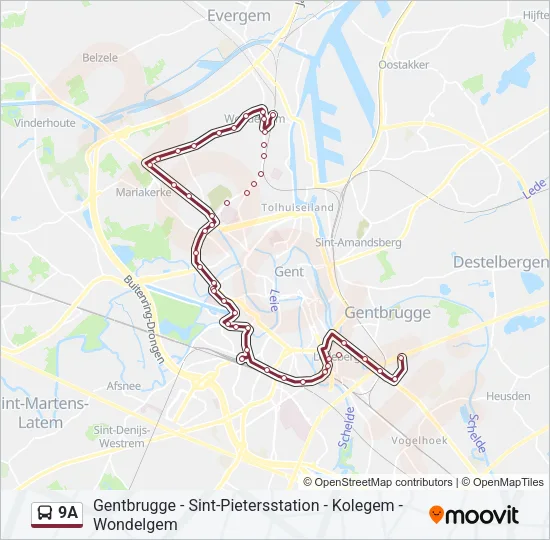 9A Bus Line Map