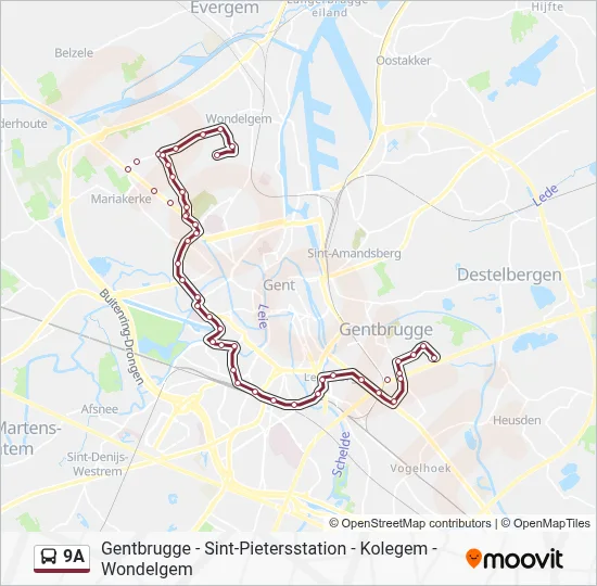 9A Route: Schedules, Stops & Maps - Wondelgem Robin Street (Updated)