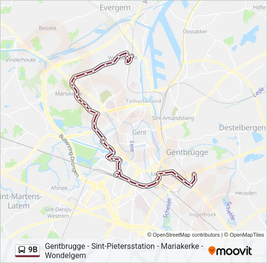 9B Bus Line Map